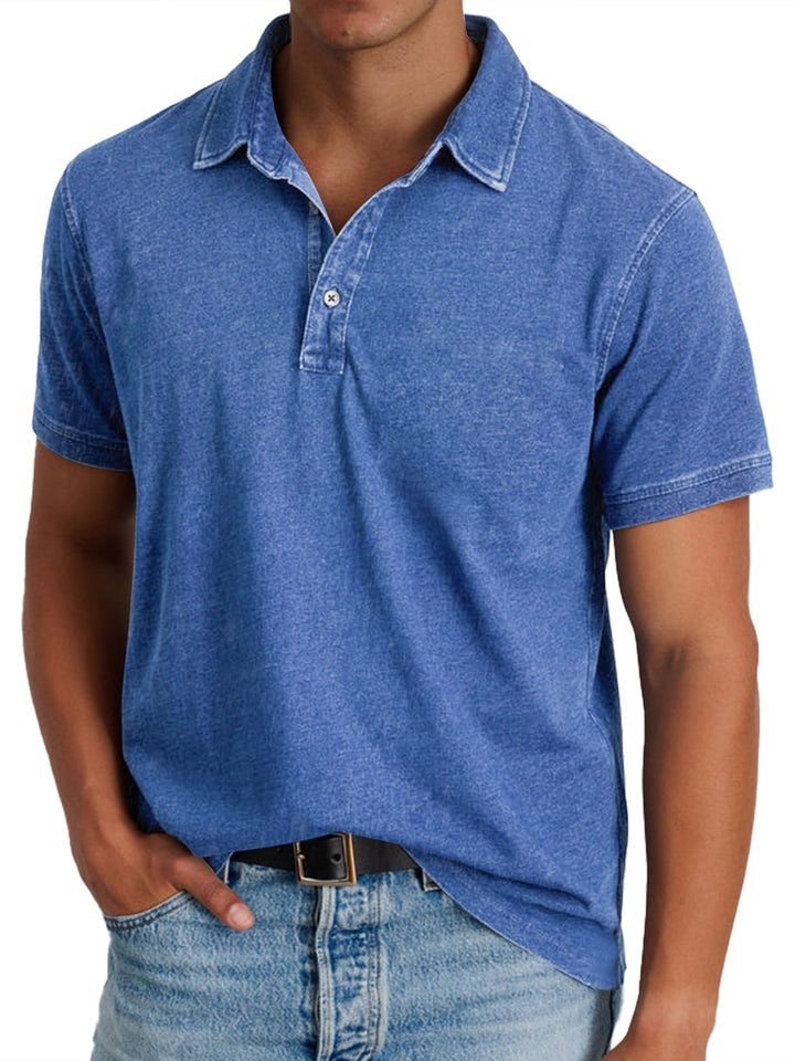 Menzo™ | Poloshirt i vasket bomuld