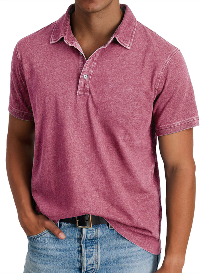 Menzo™ | Poloshirt i vasket bomuld