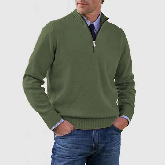 Vittorio™ | Elegant sweater med halv lynlås