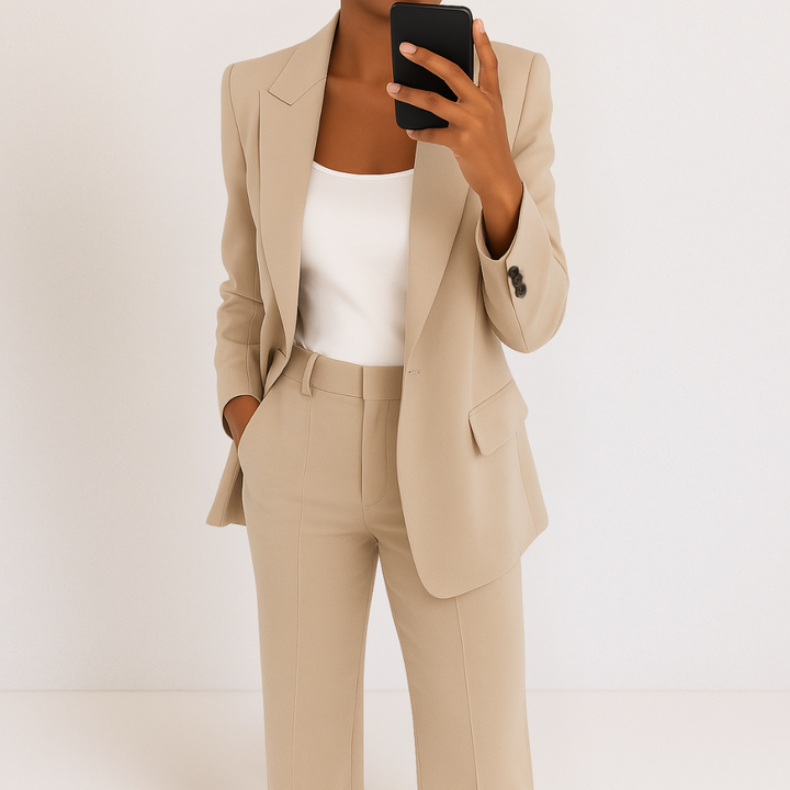 Suzan™ | Elegant damesæt med blazer og bukser