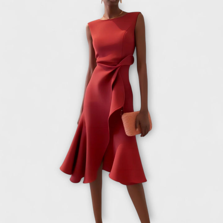 Claire™ | Elegant midikjole med drapering