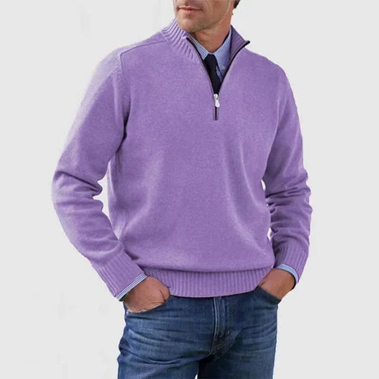Vittorio™ | Elegant sweater med halv lynlås