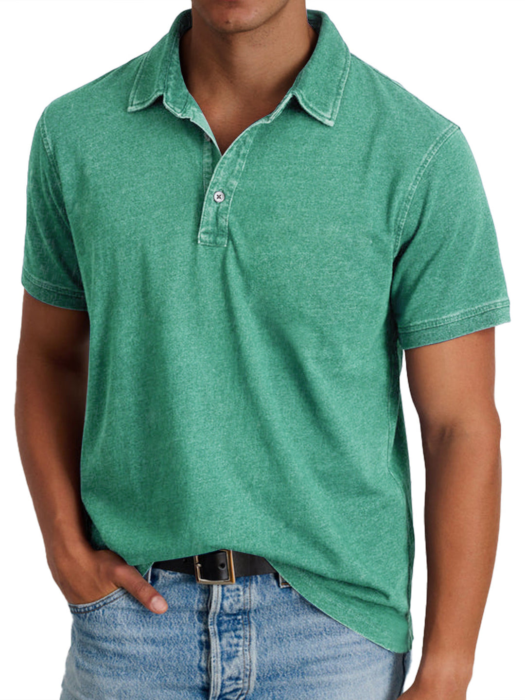Menzo™ | Poloshirt i vasket bomuld