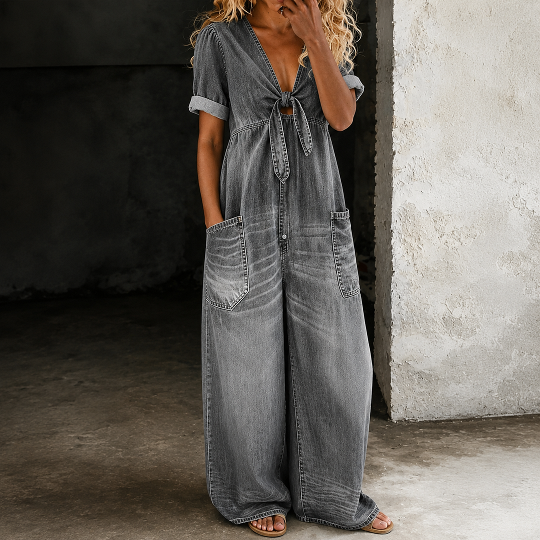 Louise™ | Denim Jumpsuit med brede ben