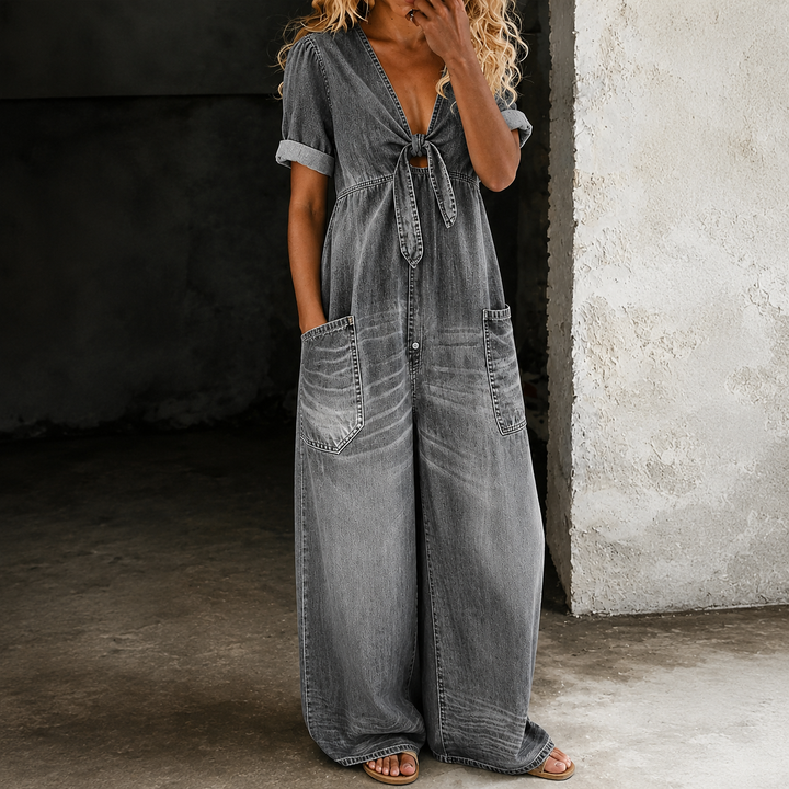 Louise™ | Denim Jumpsuit med brede ben
