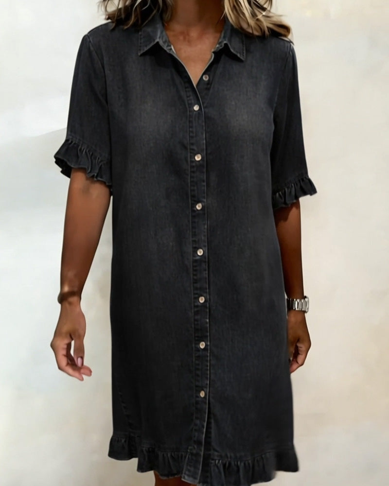 Anne™ | Rynket denimkjole
