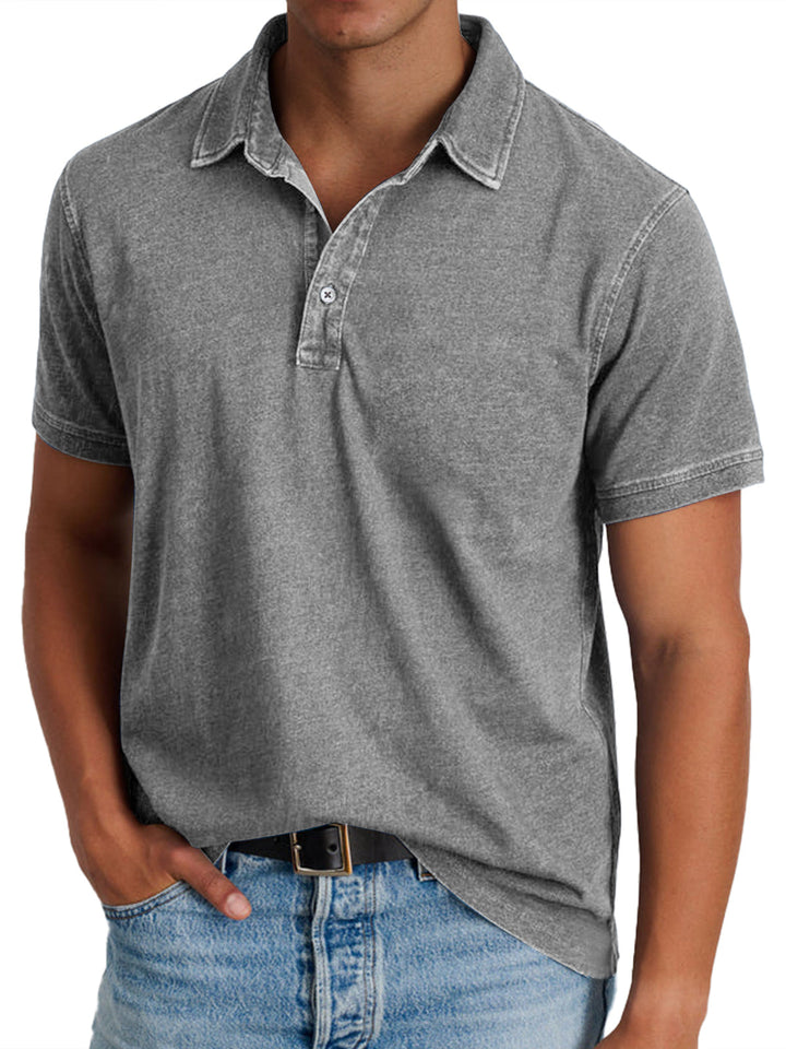 Menzo™ | Poloshirt i vasket bomuld
