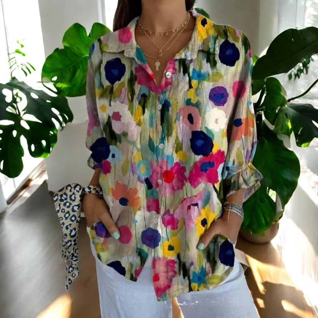 Carrol™ | Elegant bluse med kunstnerisk print