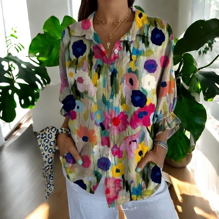 Carrol™ | Elegant bluse med kunstnerisk print
