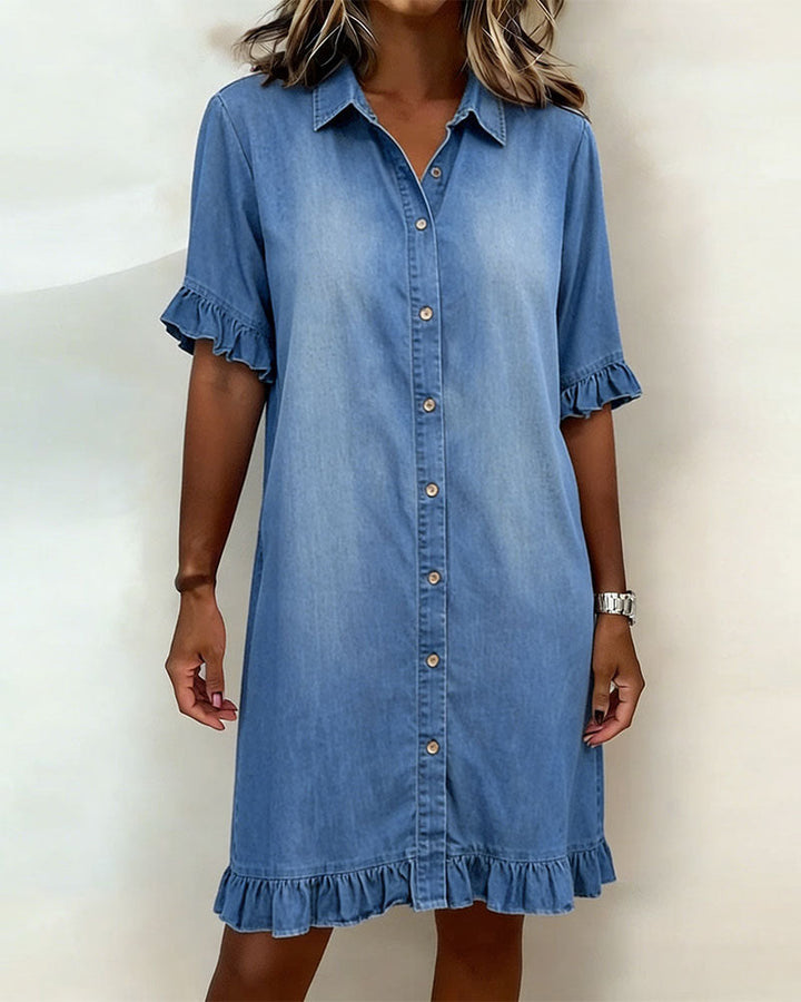 Anne™ | Rynket denimkjole