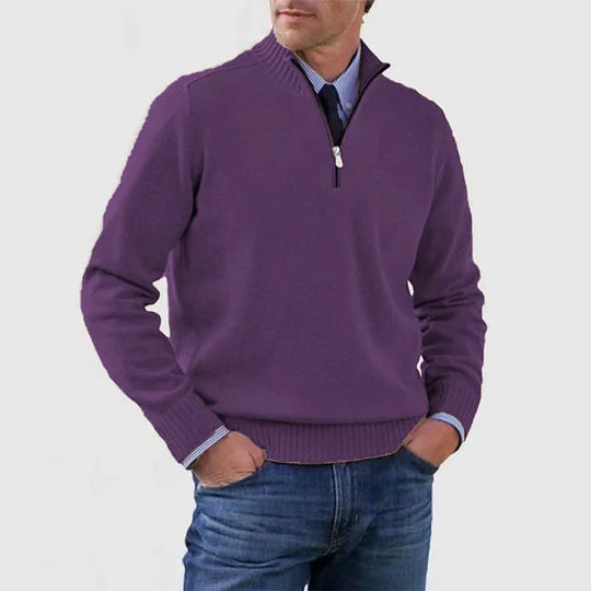 Vittorio™ | Elegant sweater med halv lynlås