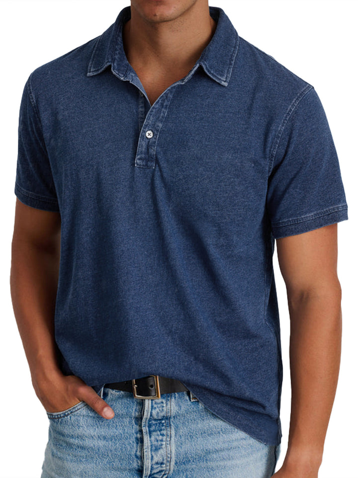 Menzo™ | Poloshirt i vasket bomuld