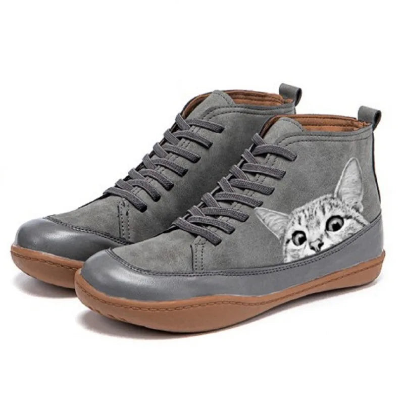 Viviana™ | Sneakers med broderet kat