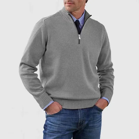 Vittorio™ | Elegant sweater med halv lynlås
