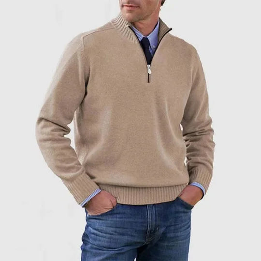 Vittorio™ | Elegant sweater med halv lynlås