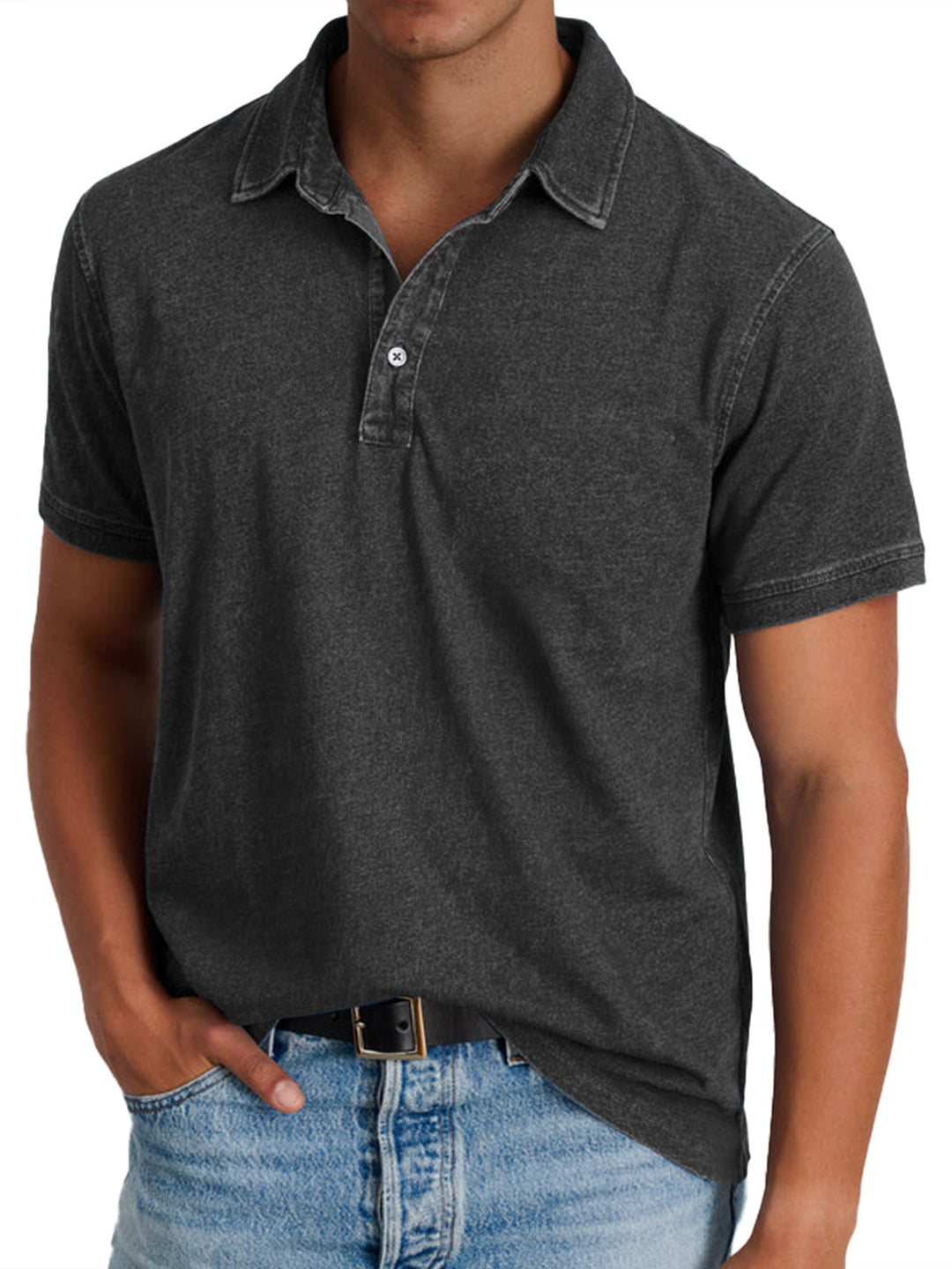 Menzo™ | Poloshirt i vasket bomuld