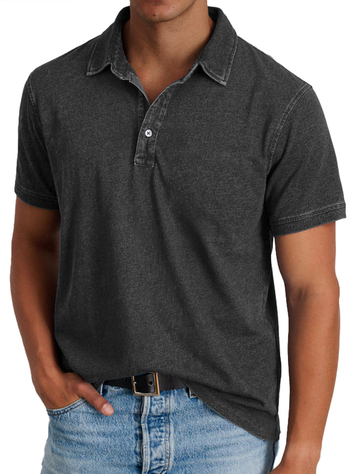 Menzo™ | Poloshirt i vasket bomuld