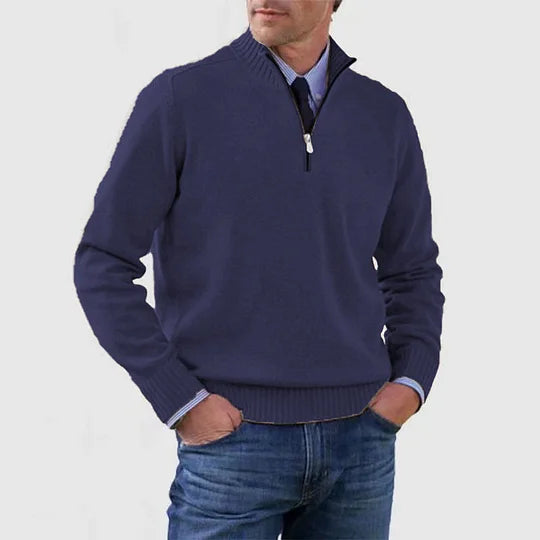 Vittorio™ | Elegant sweater med halv lynlås