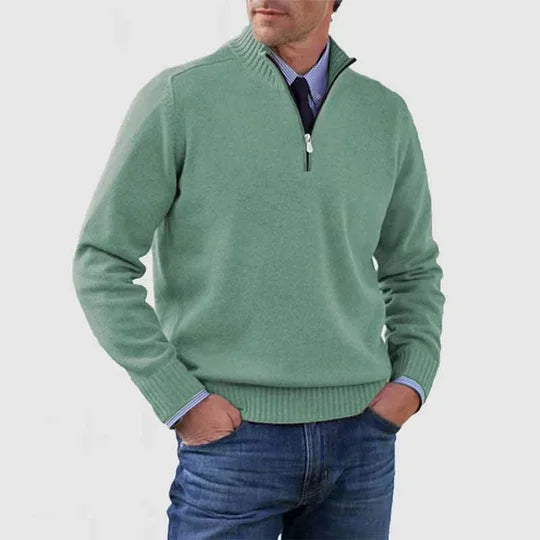Vittorio™ | Elegant sweater med halv lynlås