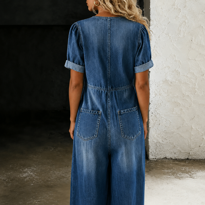 Louise™ | Denim Jumpsuit med brede ben