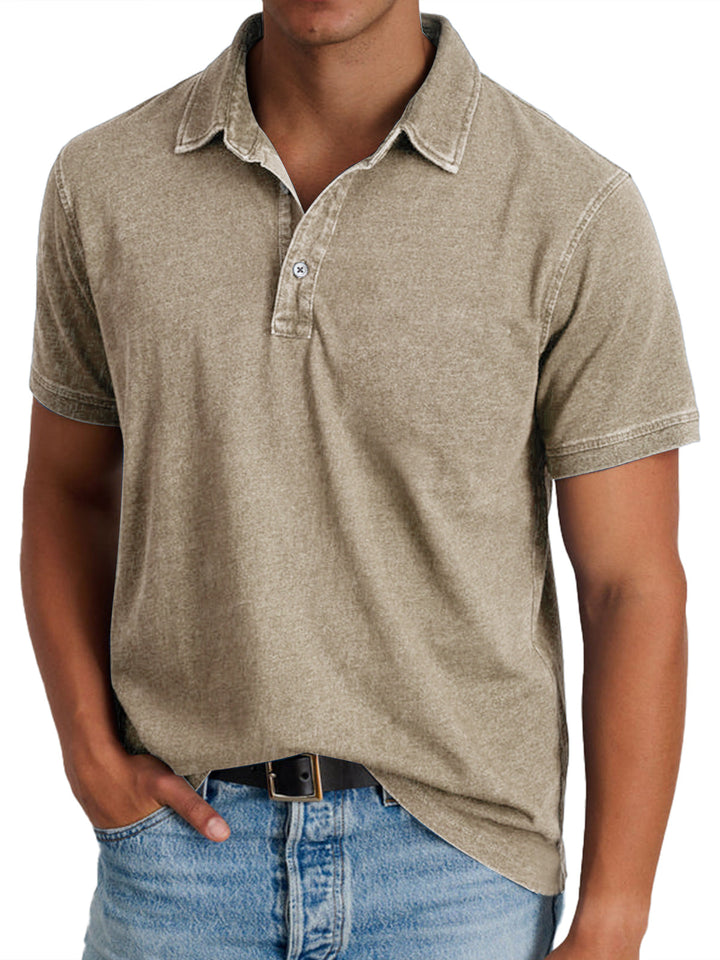 Menzo™ | Poloshirt i vasket bomuld