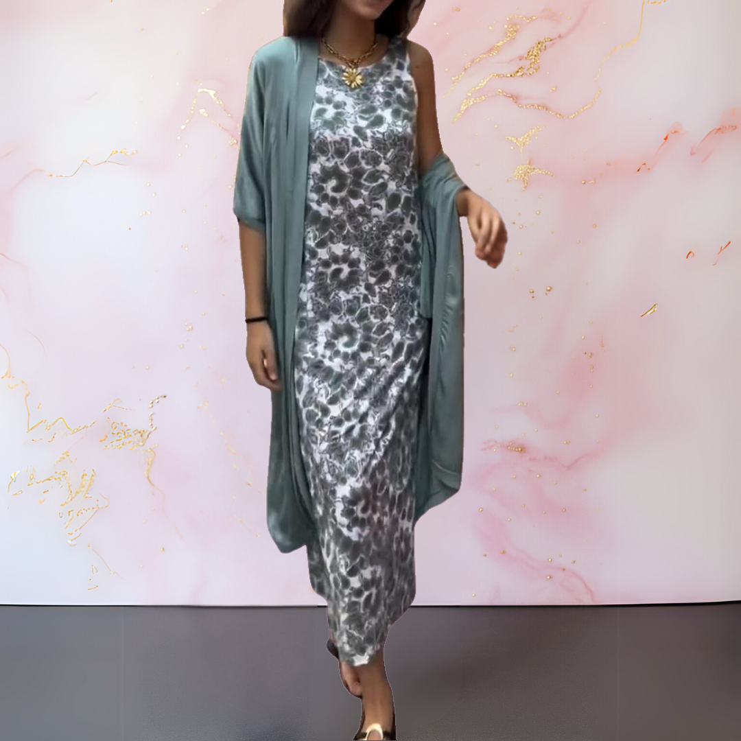 Sabine™ | Elegant kjolesæt med cardigan