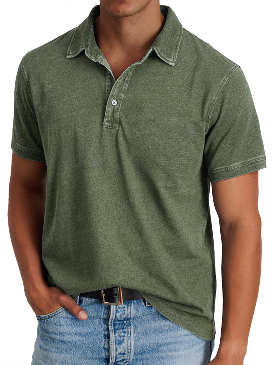 Menzo™ | Poloshirt i vasket bomuld