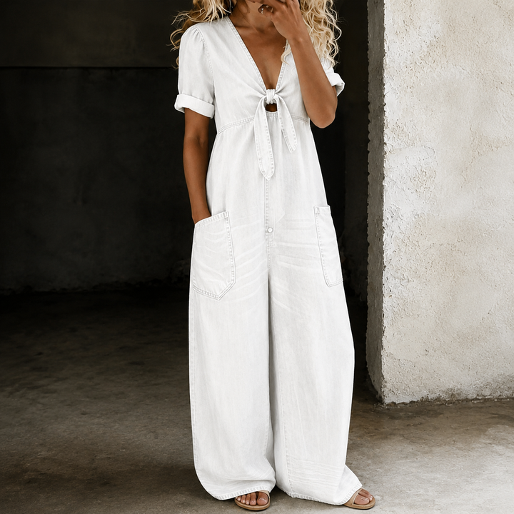 Louise™ | Denim Jumpsuit med brede ben
