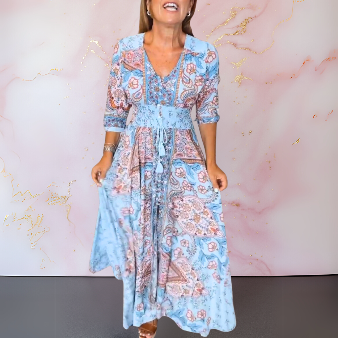 Anita™ | Elegant boho-maxikjole med bælte