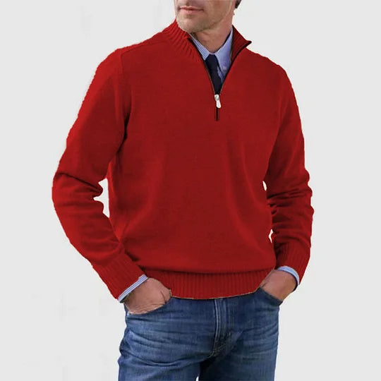 Vittorio™ | Elegant sweater med halv lynlås