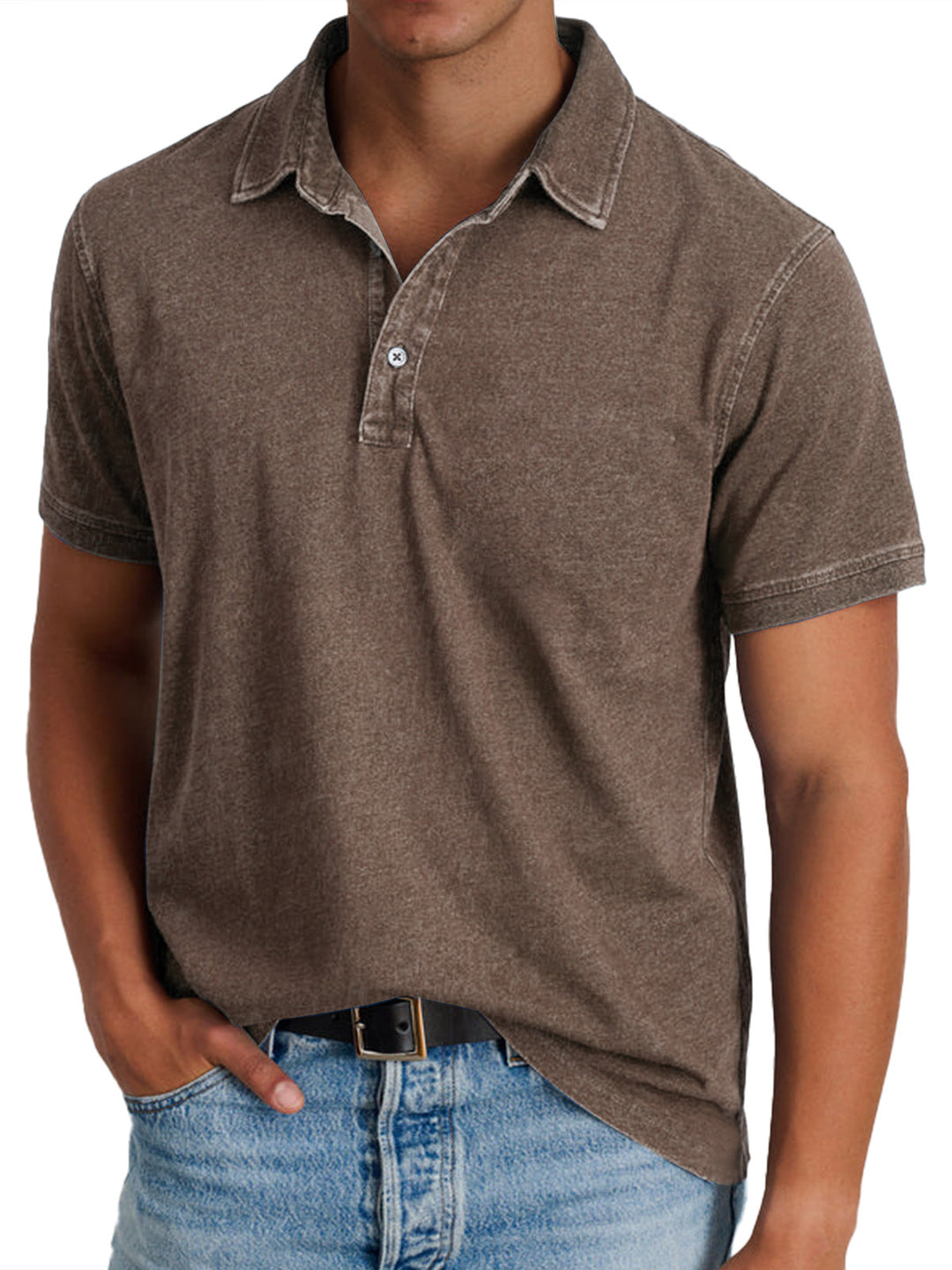 Menzo™ | Poloshirt i vasket bomuld