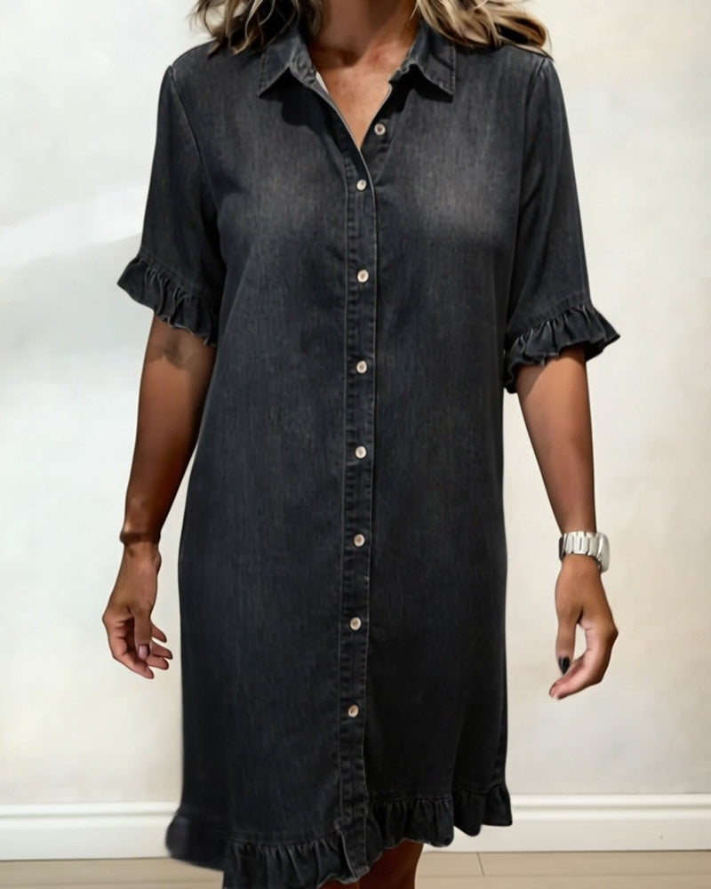 Anne™ | Rynket denimkjole