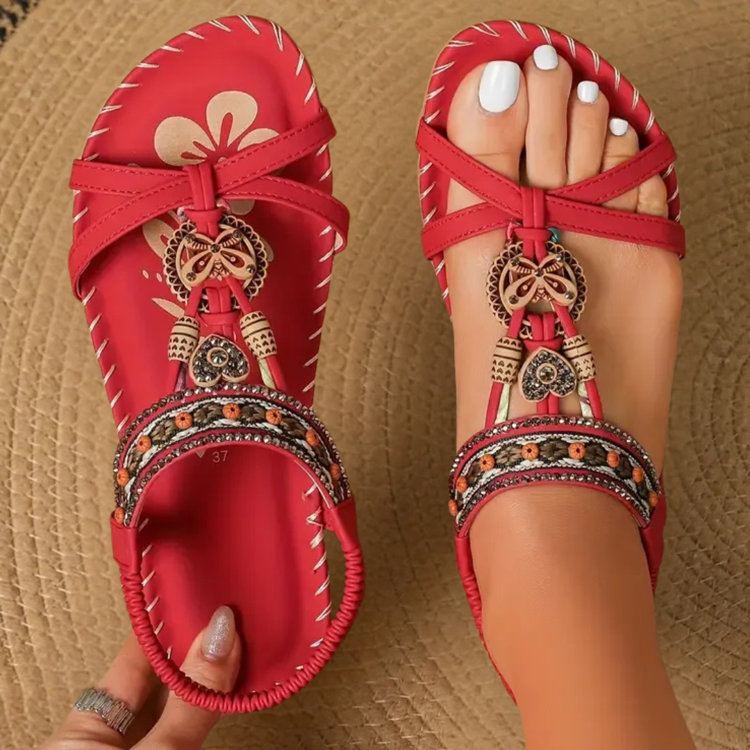 Marielle™ | Komfortable boho-sandaler med dekorative detaljer