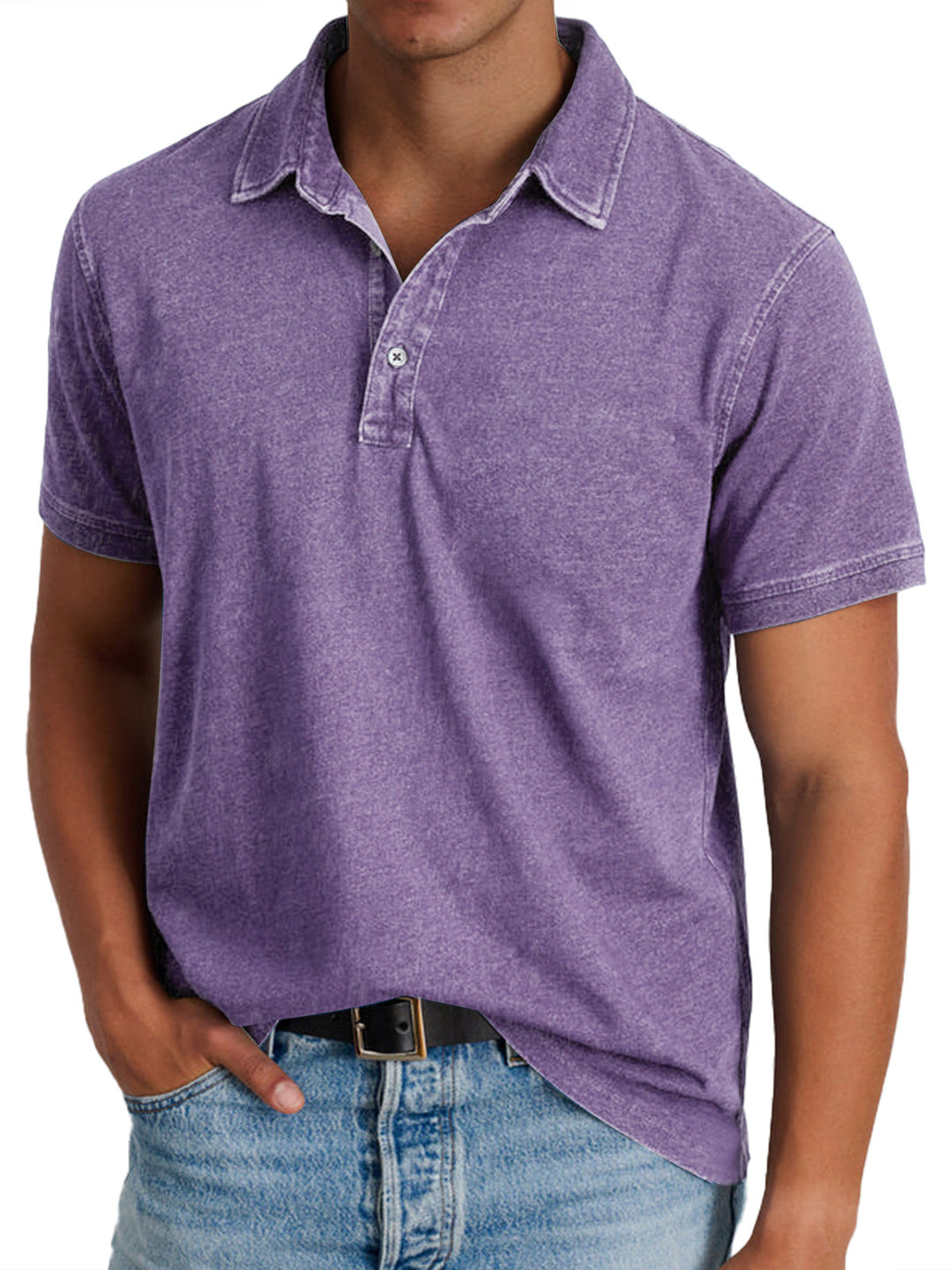 Menzo™ | Poloshirt i vasket bomuld