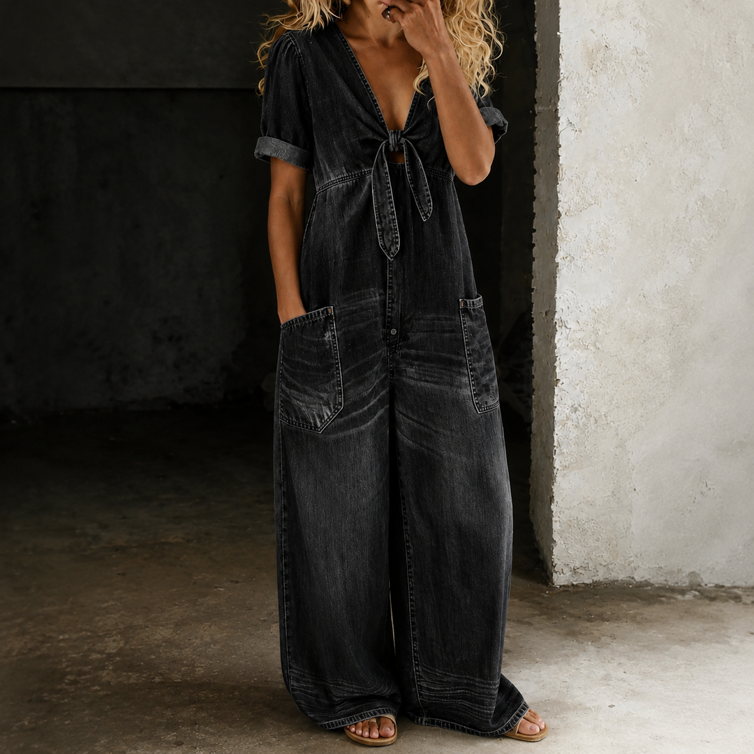 Louise™ | Denim Jumpsuit med brede ben
