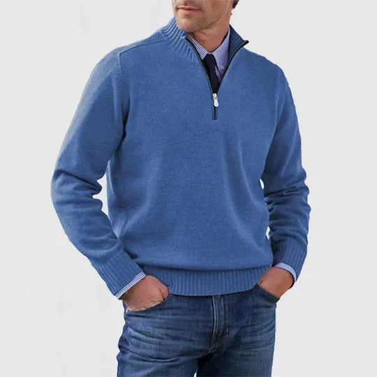 Vittorio™ | Elegant sweater med halv lynlås