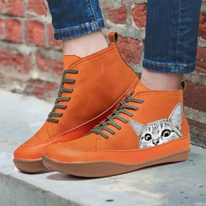 Viviana™ | Sneakers med broderet kat