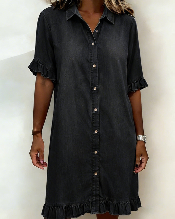 Anne™ | Rynket denimkjole