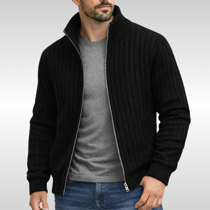 Samuele™ | Ribstrikket cardigan med lynlås