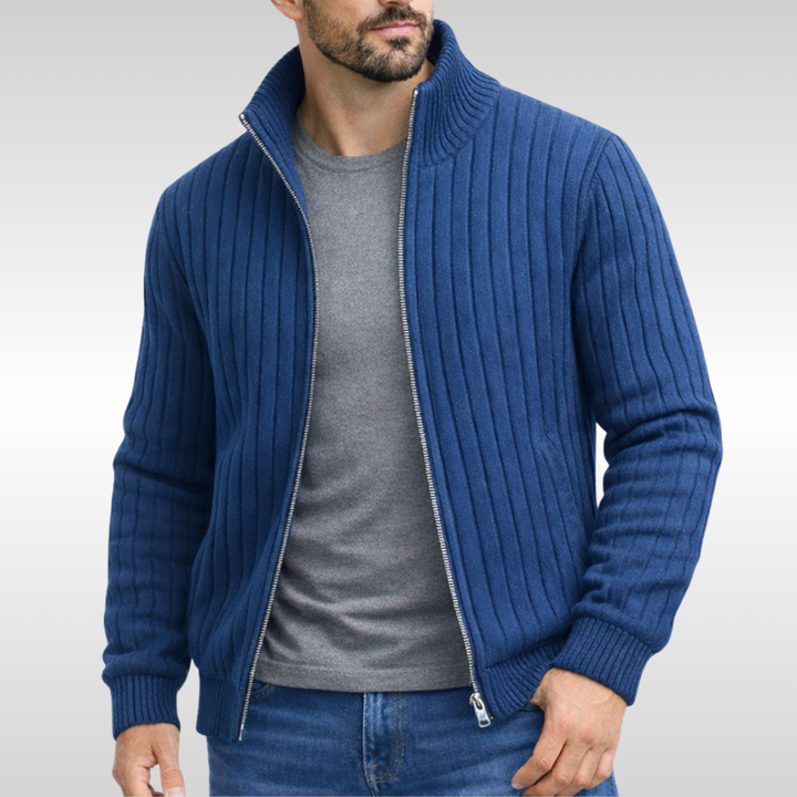 Samuele™ | Ribstrikket cardigan med lynlås