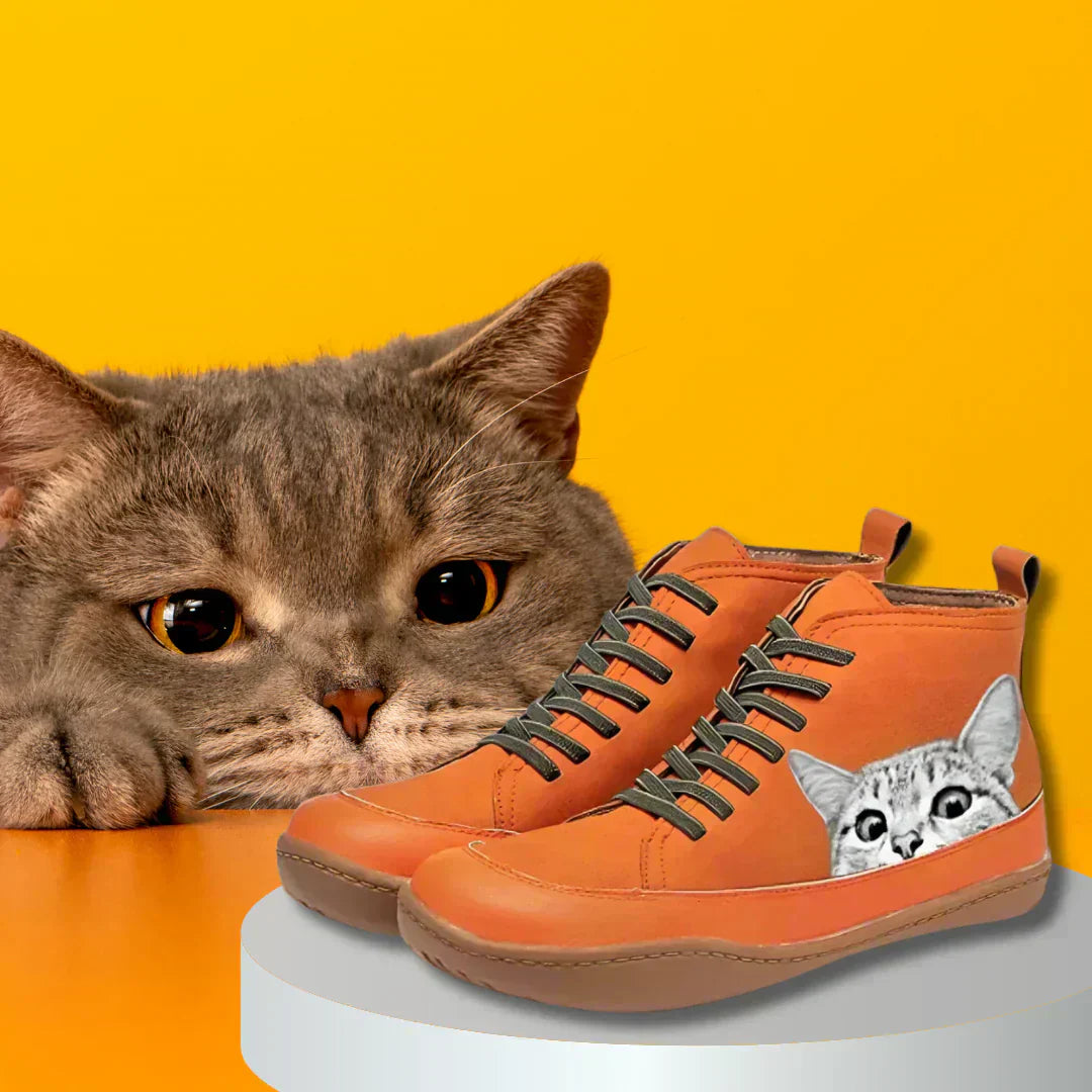 Viviana™ | Sneakers med broderet kat