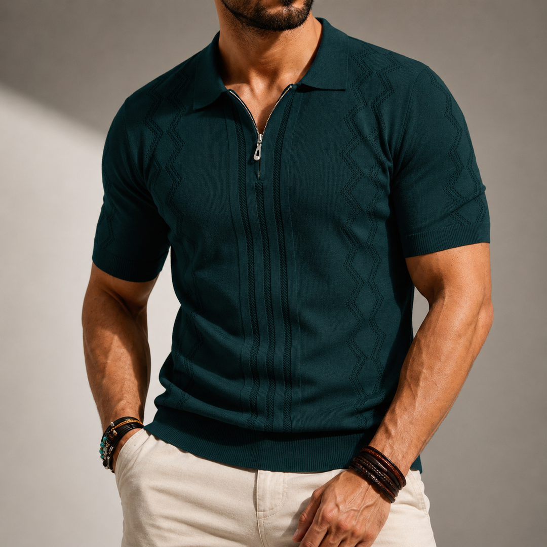 Elias™ | Strikket polo med lynlås