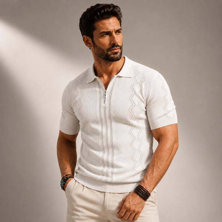Elias™ | Strikket polo med lynlås