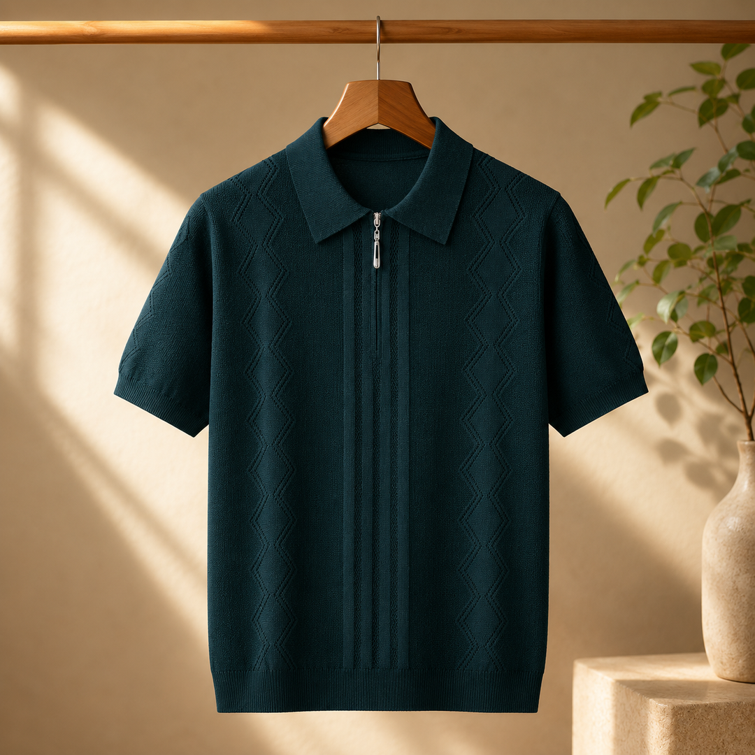 Elias™ | Strikket polo med lynlås