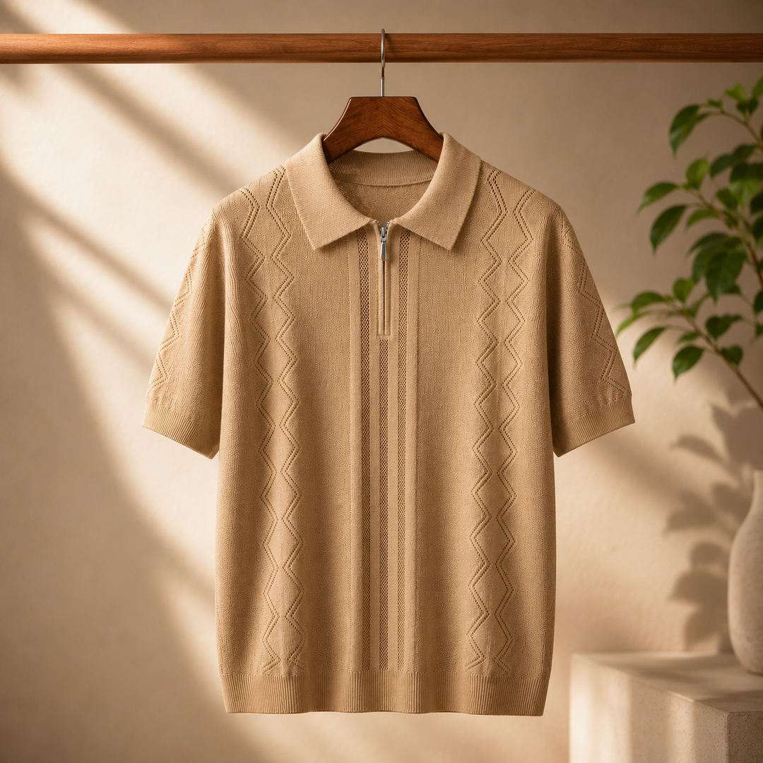 Elias™ | Strikket polo med lynlås