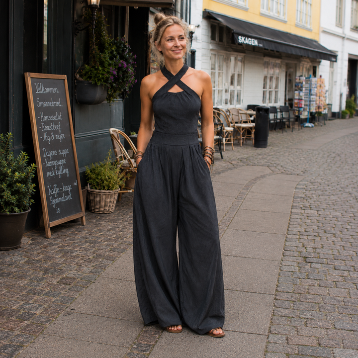 Jette™ | Elegant salopette med krydset udskæring