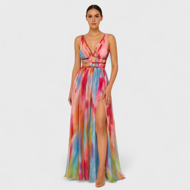 Elva™ | Elegant flerfarvet aftenkjole