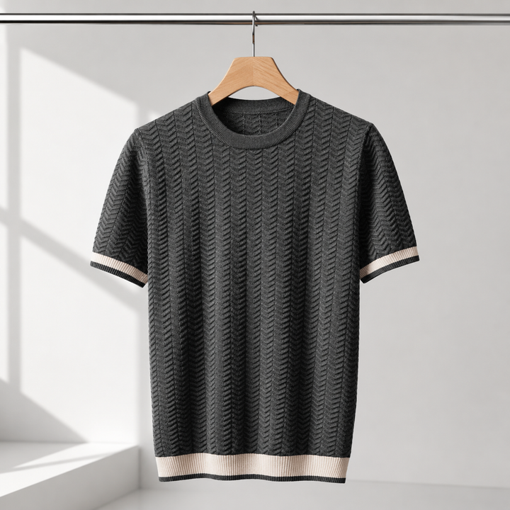 Claus™ | Strikket T-shirt med kontrastkanter