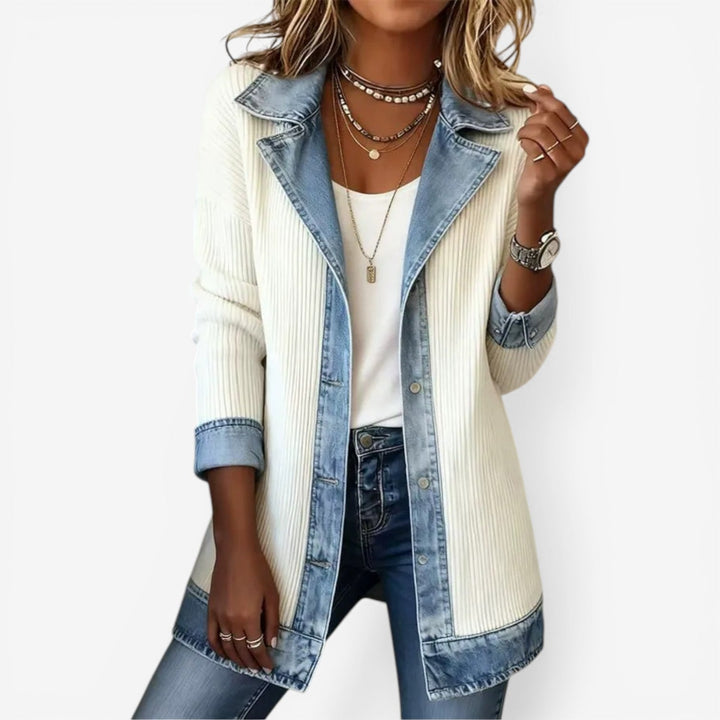 Tina™ | Afslappet denim mix jakke