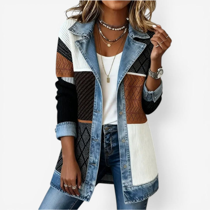 Tina™ | Afslappet denim mix jakke